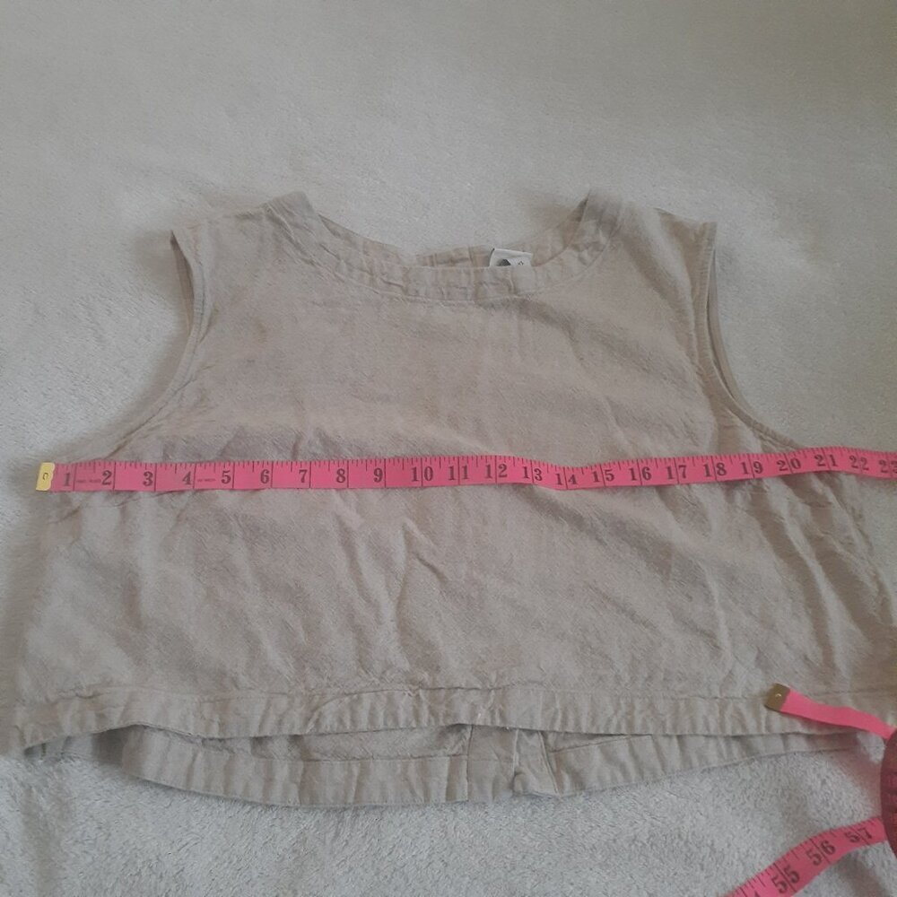 A New Day Women's Size XL Sand Beige Linen Blend Sleeveless Cropped Top - Picture 9 of 9